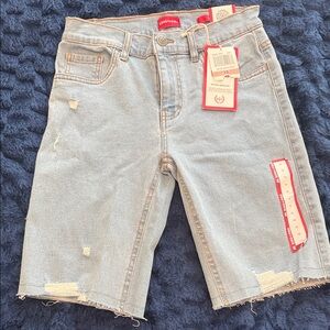 Ring of Fire ROF R&D Laboratory MUSE Denim Shorts – NWT Size 12 Y2K Style